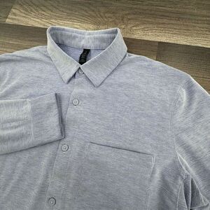 Lululemon Shirt Medium Mens‎ Commission Long Sleeve Casual Button In Blue